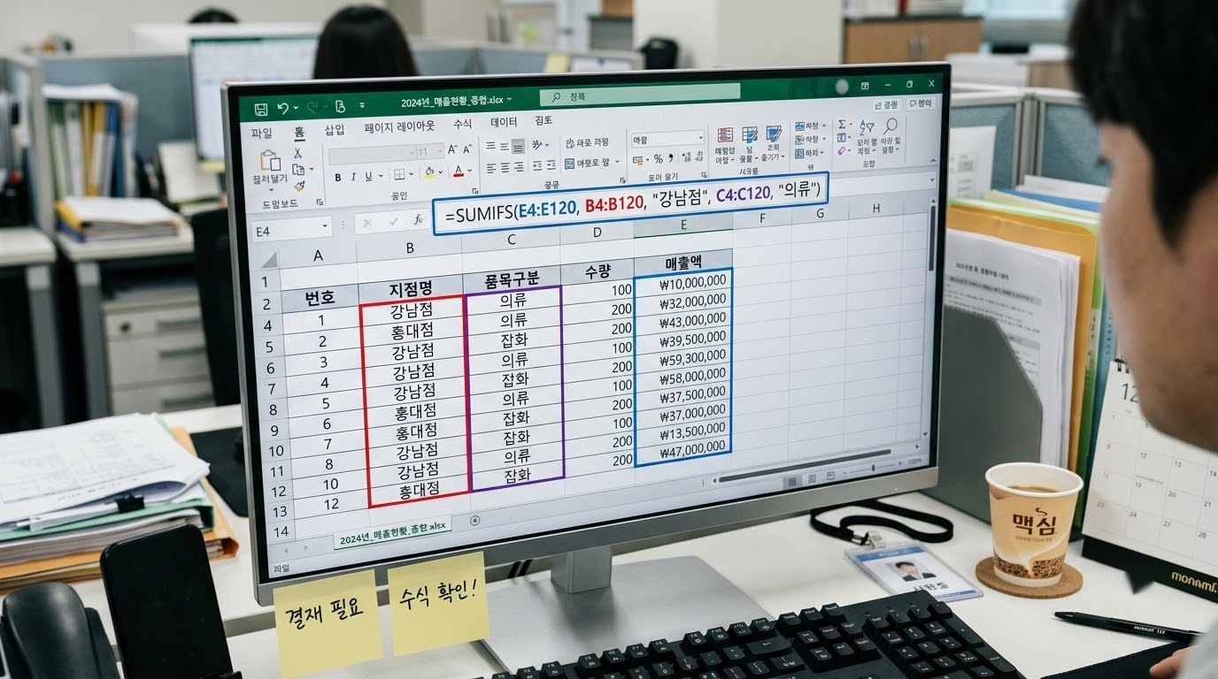 조건이 여러 개일 땐 이것만! 엑셀 SUMIFS & COUNTIFS 다중 조건 완벽 실무 공식